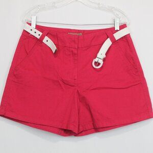 Khakis Pink Shorts with White Woven Belt